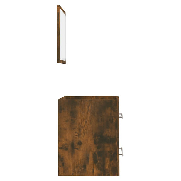 Badschrank mit Spiegel Räuchereiche 41x48 cm