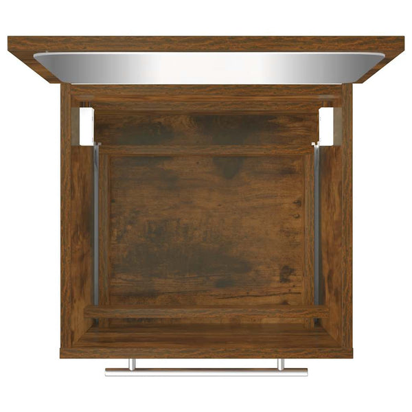 Badschrank mit Spiegel Räuchereiche 41x48 cm