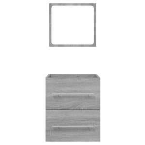 Badschrank mit Spiegel Grau Sonoma 41x38,5x48 cm