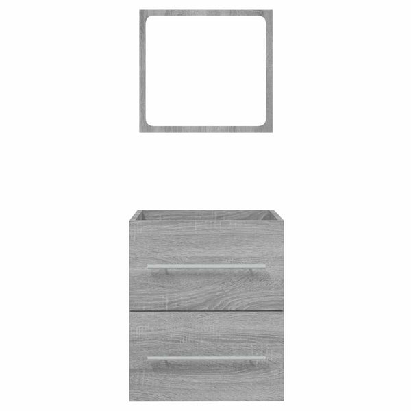Badschrank mit Spiegel Grau Sonoma 41x38,5x48 cm