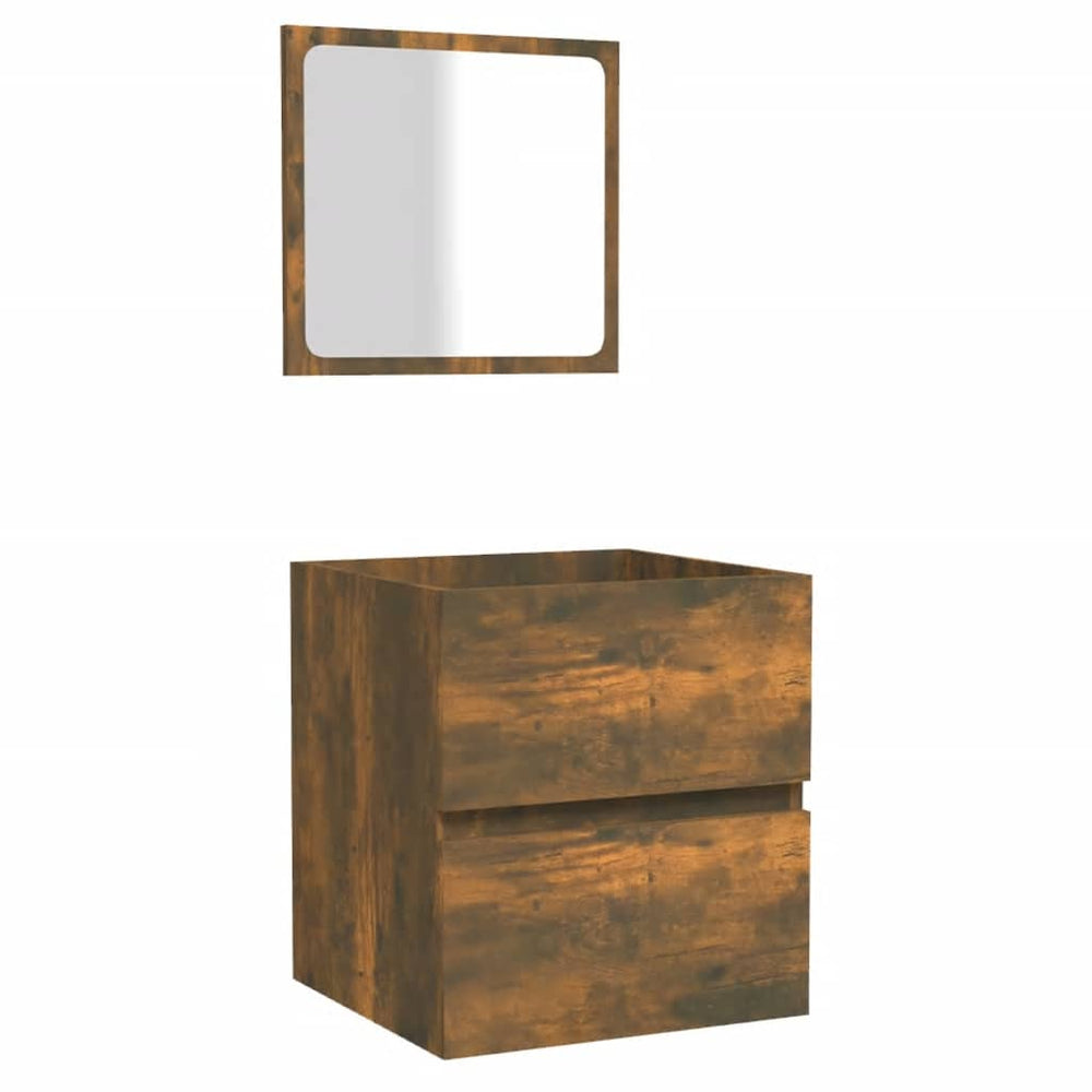 vidaXL Armoire de toilette avec miroir chêne fumé Bois d'ingénierie
