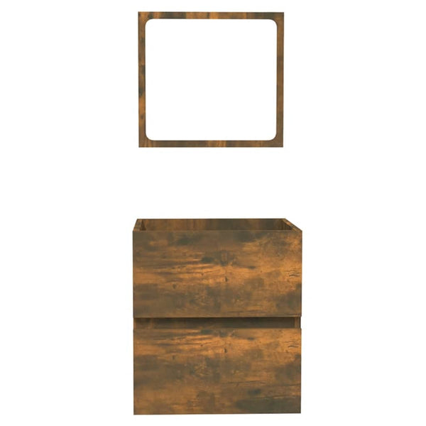 Badschrank mit Spiegel Räuchereiche