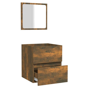 Badschrank mit Spiegel Räuchereiche
