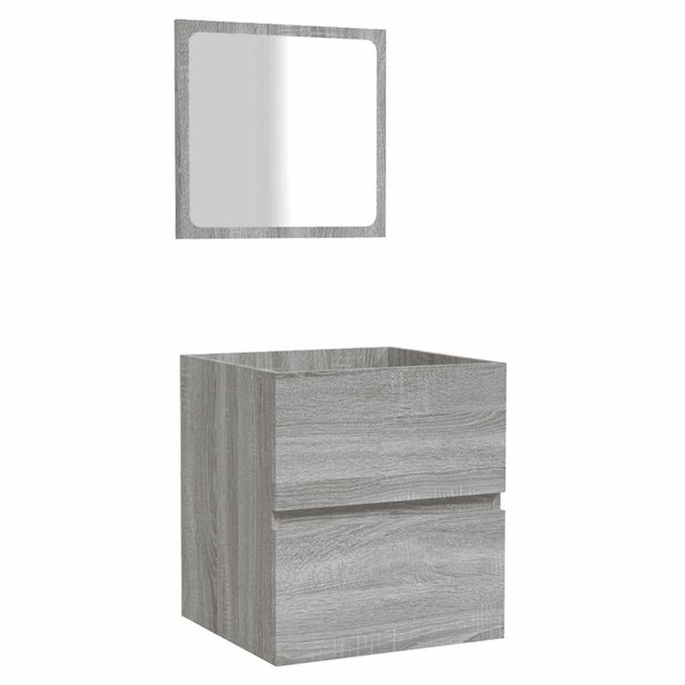 vidaXL Armoire de salle de bain avec miroir Gris Sonoma Bois d'ingénierie