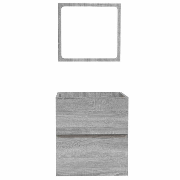 Badschrank mit Spiegel Grau Sonoma