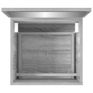 Badschrank mit Spiegel Grau Sonoma