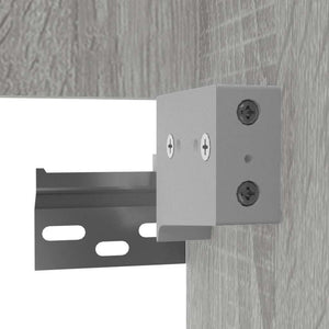 Badschrank mit Spiegel Grau Sonoma
