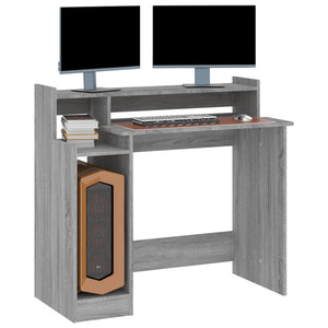Schreibtisch mit LEDs Grau Sonoma