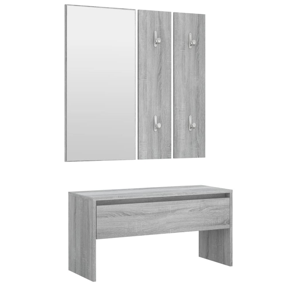 Garderoben Set Grau Sonoma Holz