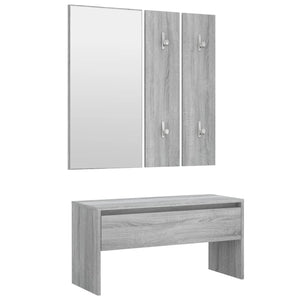 Garderoben Set Grau Sonoma Holz