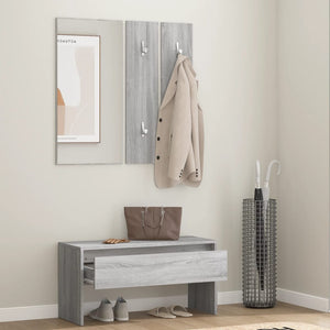 Garderoben Set Grau Sonoma Holz