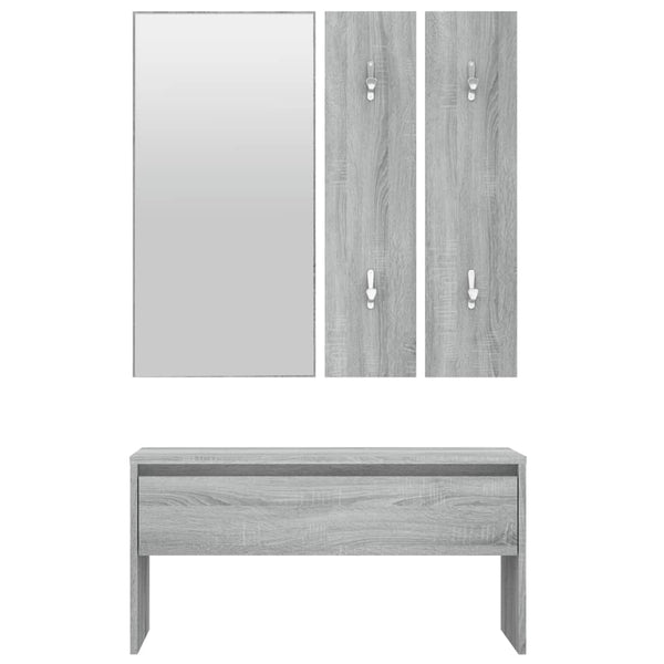 Garderoben Set Grau Sonoma Holz