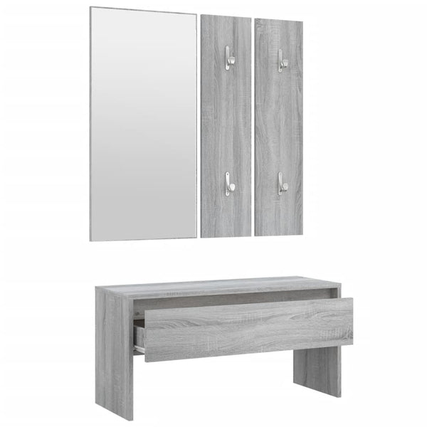 Garderoben Set Grau Sonoma Holz