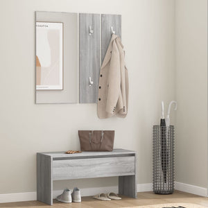 Garderoben Set Grau Sonoma Holz