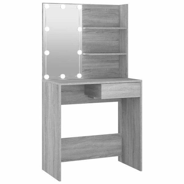 Schminktisch mit LED Grau Sonoma 74,5cm