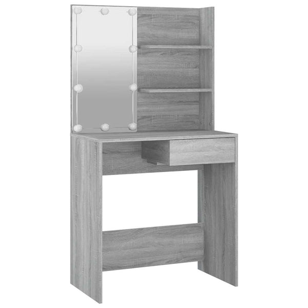 Schminktisch mit LED Grau Sonoma 74,5cm