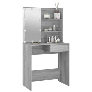 Schminktisch mit LED Grau Sonoma 74,5cm
