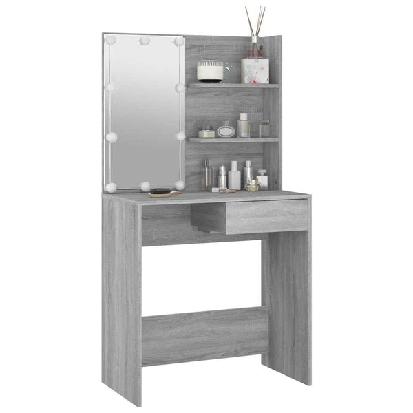 Schminktisch mit LED Grau Sonoma 74,5cm