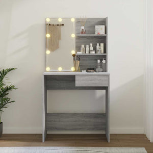 Schminktisch mit LED Grau Sonoma 74,5cm