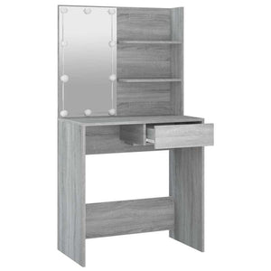 Schminktisch mit LED Grau Sonoma 74,5cm