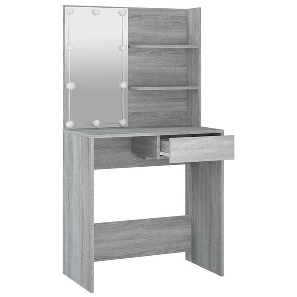 Schminktisch mit LED Grau Sonoma 74,5cm