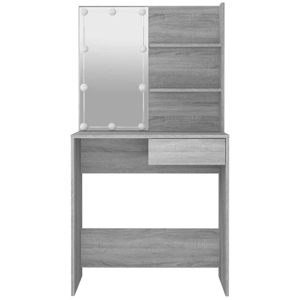 Schminktisch mit LED Grau Sonoma 74,5cm