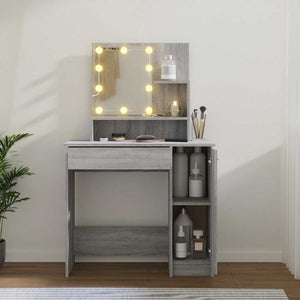 Schminktisch mit LED-Beleuchtung Grau Sonoma