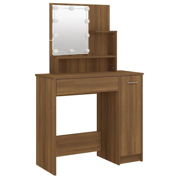 Schminktisch mit LED Braun Eiche 86,5 cm