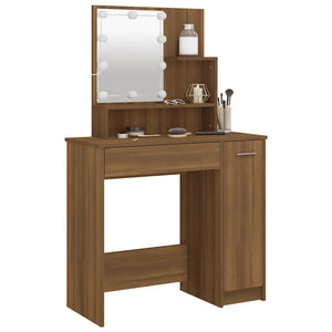 Schminktisch mit LED Braun Eiche 86,5 cm
