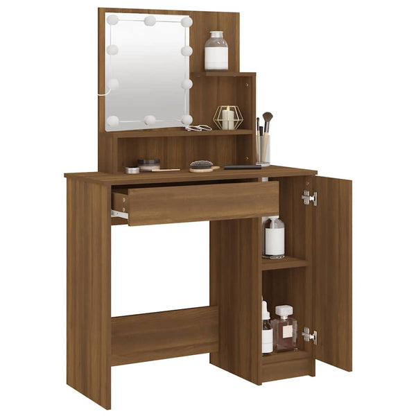 Schminktisch mit LED Braun Eiche 86,5 cm