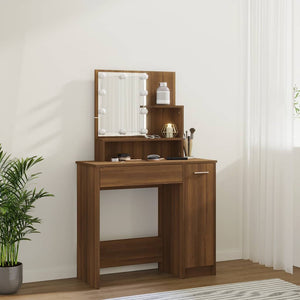 Schminktisch mit LED Braun Eiche 86,5 cm