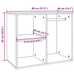 Schminktisch Regal Räuchereiche 80x40x65 cm