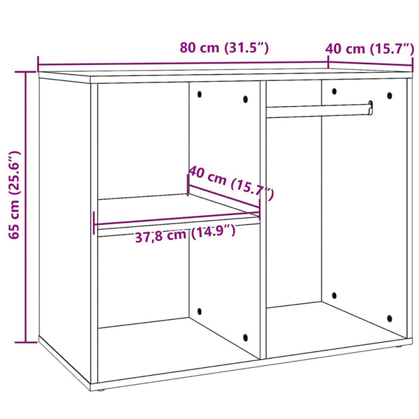 Schminktisch Regal Räuchereiche 80x40x65 cm