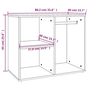 Schminktisch Regal Braun Eichen-Optik 80x40x65 cm