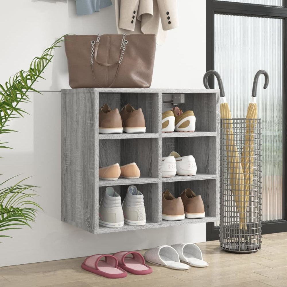 vidaXL Meuble à chaussures gris et sonoma 52,5x30x50 cm