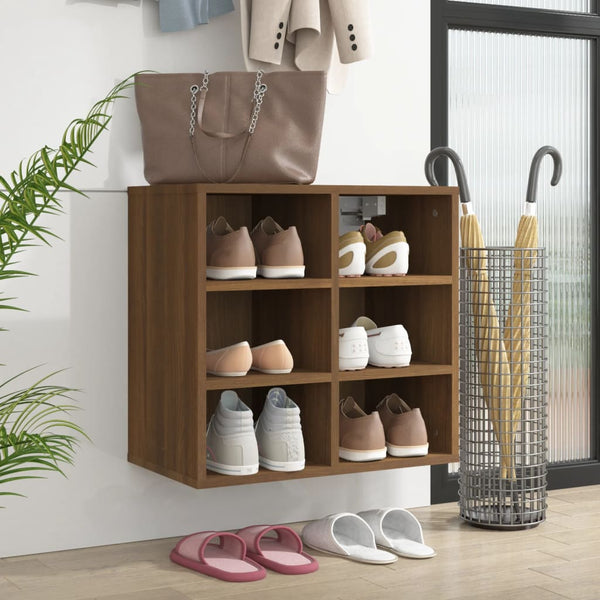 Schuhregal Braun Eichenoptik, 6 Fächer