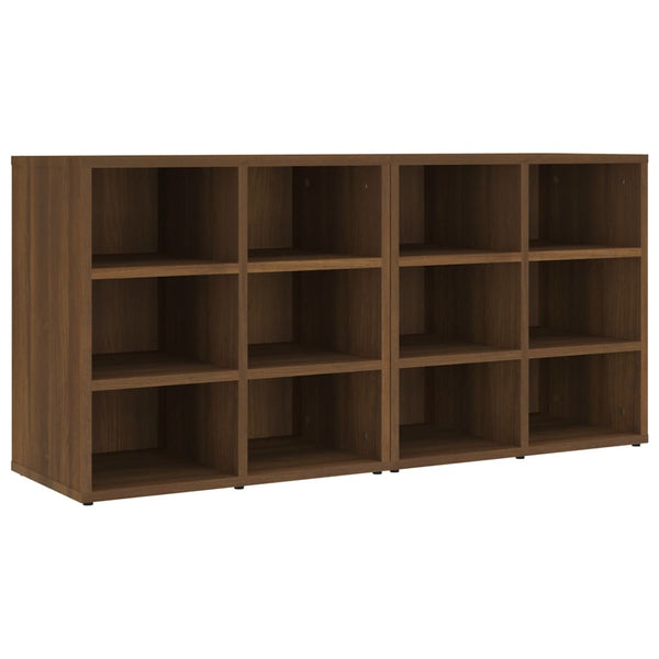 Schuhregale 2er Set Eiche Braun 52,5x30x50cm
