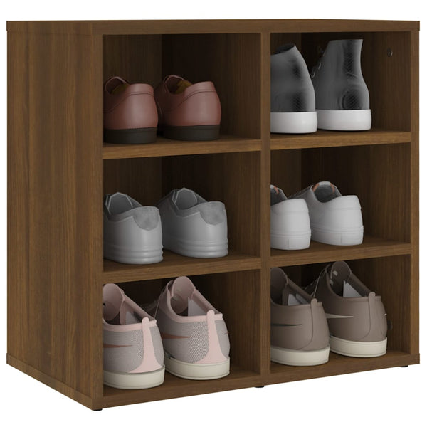 Schuhregale 2er Set Eiche Braun 52,5x30x50cm