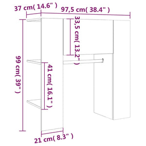 Flurschrank Räuchereiche 97,5x37x99 cm