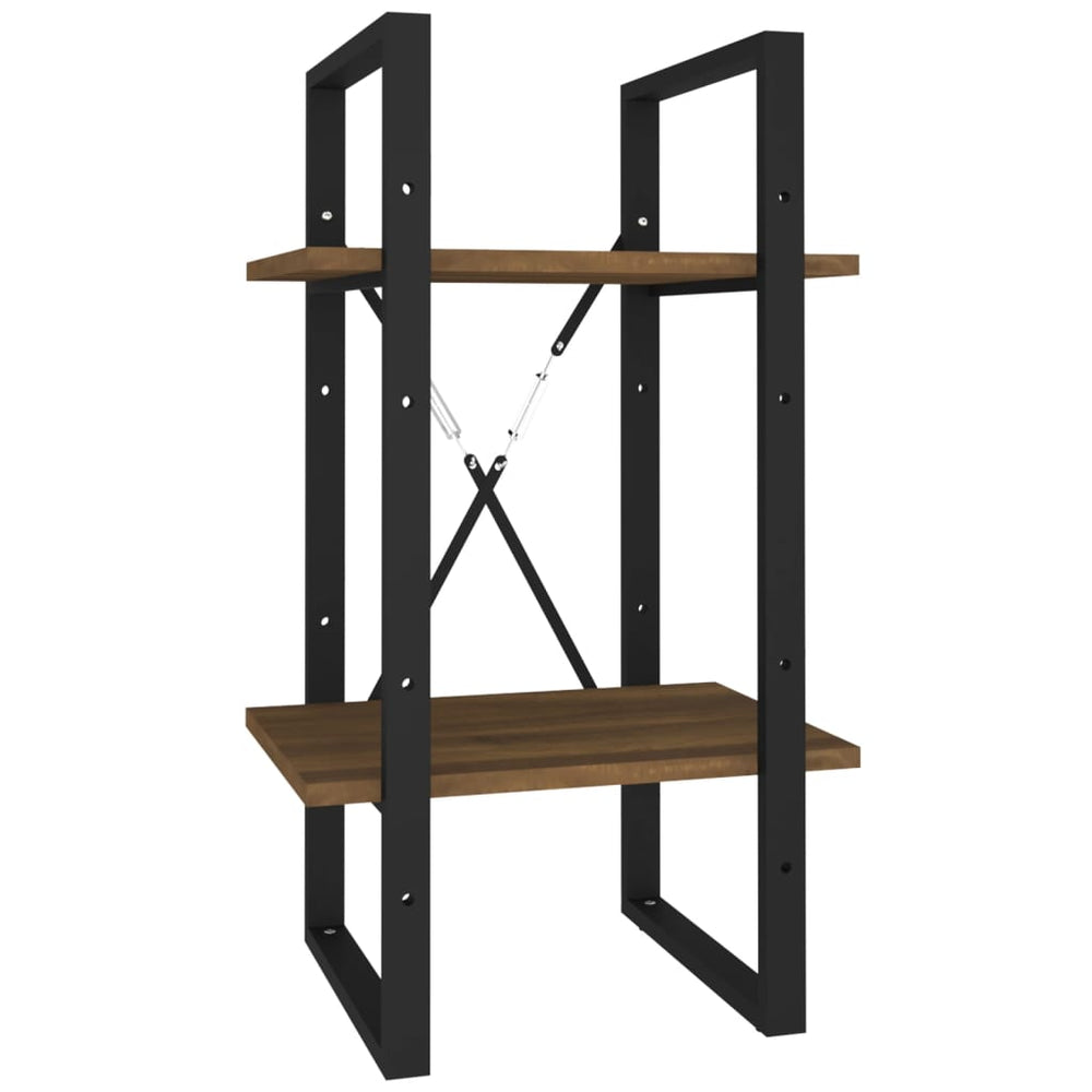 vidaXL Étagère à livres 2 compartiments Marron aspect chêne 40x30x70cm Bois d'ingénierie