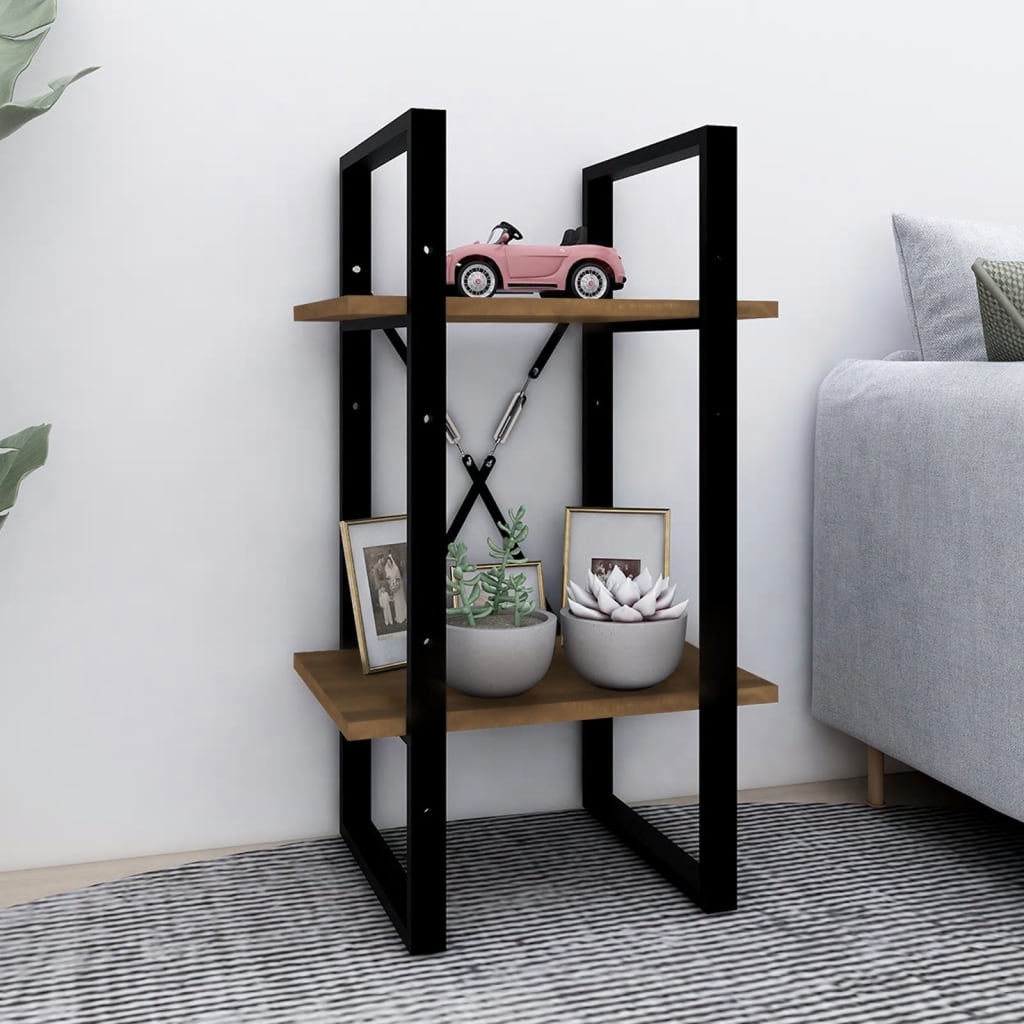 Bücherregal Braun Eiche-Optik, 2 Fächer