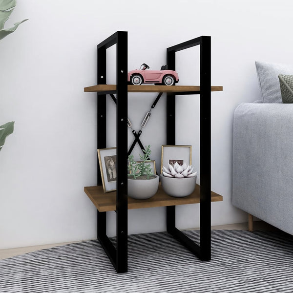 Bücherregal Braun Eiche-Optik, 2 Fächer