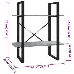 Bücherregal Grau Sonoma 60x30x70 cm
