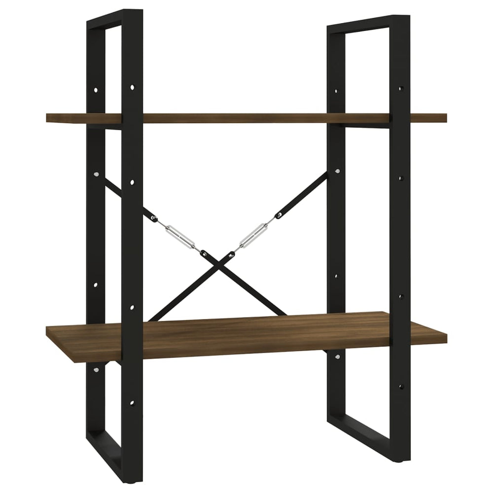 vidaXL Étagère à livres 2 compartiments marron aspect chêne 60x30x70 cm