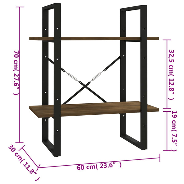 Bücherregal Braun Eichen-Optik 60x70 cm
