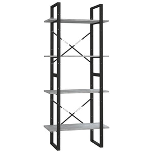 vidaXL Bookcase with 4 Compartments Grey Sonoma 60x30x140 cm Engineered Wood