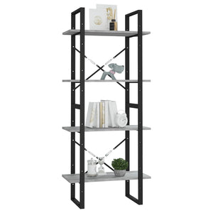 vidaXL Bookcase with 4 Compartments Grey Sonoma 60x30x140 cm Engineered Wood