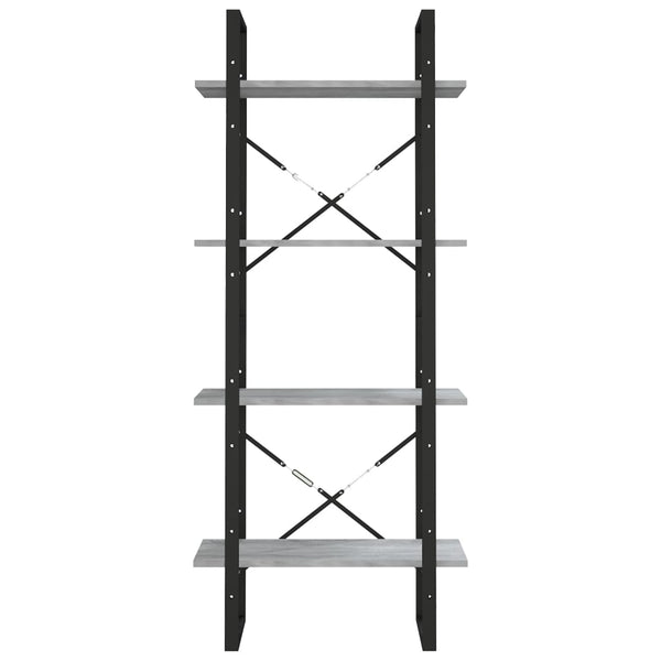 vidaXL Bookcase with 4 Compartments Grey Sonoma 60x30x140 cm Engineered Wood
