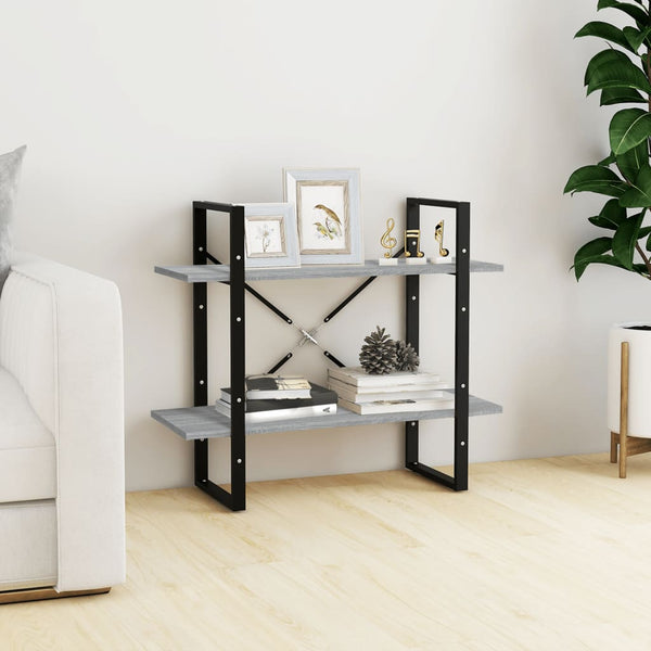 vidaXL Bibliothèque 2 niveaux Gris Sonoma 80x30x70 cm Bois d'ingénierie