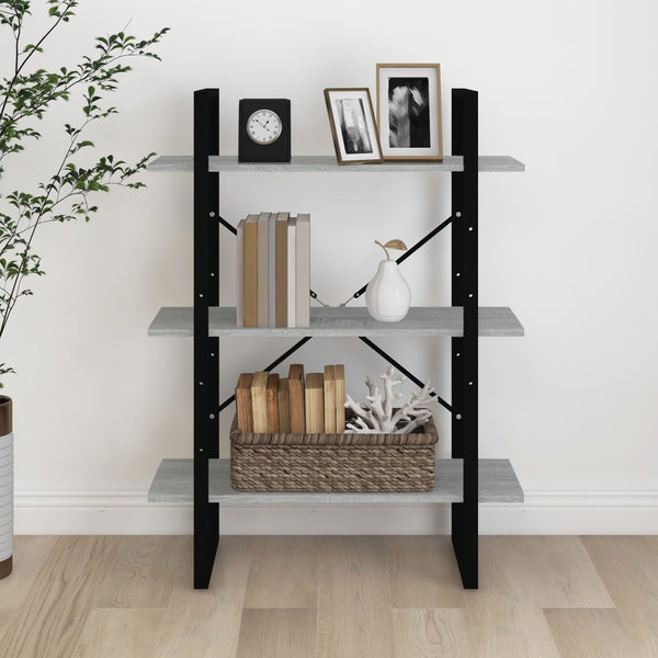Bücherregal Grau Sonoma 80x30x105 cm